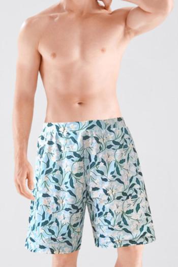 family couple style men plus size floral printing with lined beach shorts