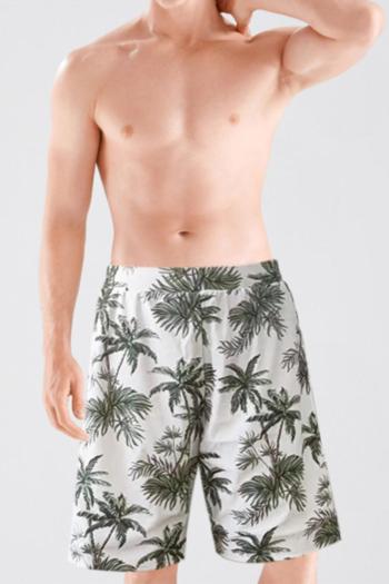 family couple style men plus size coconut tree print with lined beach shorts