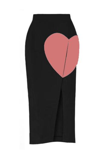 sexy color-block heart beach cover-up skirt