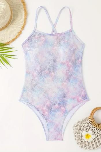 sexy holographic padded backless sling one-piece swimwear