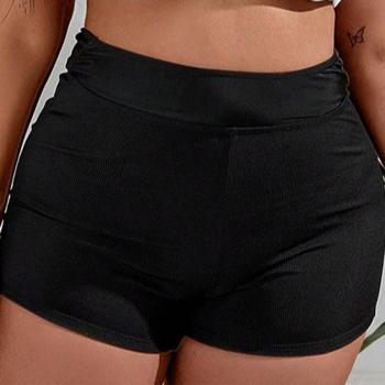 new plus-size black high waist beach lace-up boxer short