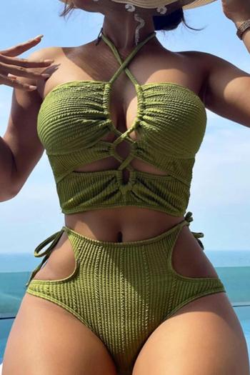 new sexy padded 3-color hollow halterneck tankini set