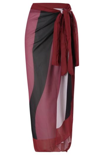 stylish colorblock wrap skirt beach cover-up