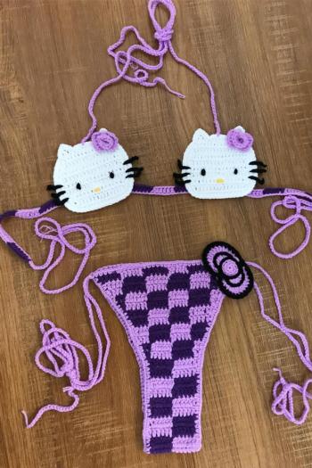 two pcs sexy handmade crochet non-padded micro bikini set(ship around 15 days)