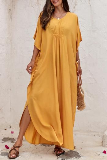 stylish 7 colors v-neck loose beach maxi robe cover-up