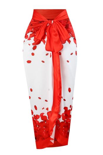 new stylish padded petal fixed printing lace-up cover-up