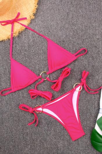 New padded solid color cirque lace-up bikini sets