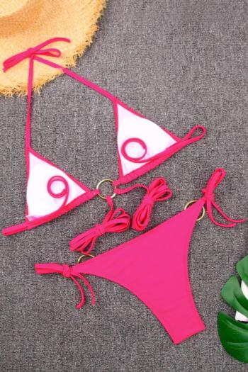 New padded solid color cirque lace-up bikini sets