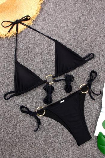New padded solid color cirque lace-up bikini sets