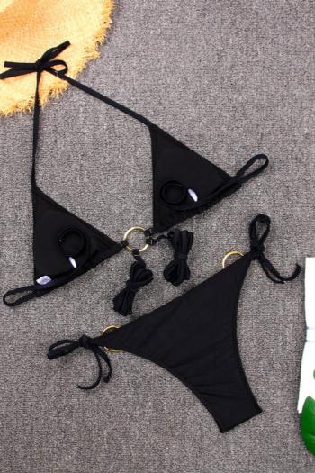 New padded solid color cirque lace-up bikini sets
