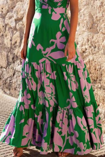 stylish graphic printing beach maxi skirt cover-up