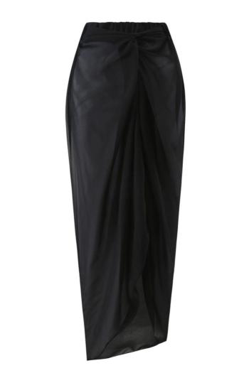 Stylish plain color beach wrap skirt cover-up