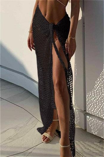 new sexy slight stretch polyester 6-color lace-up hollow beach cover-up