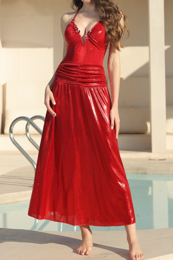 new solid color applique padded gilded one-piece swimsuit one size cover-up sets