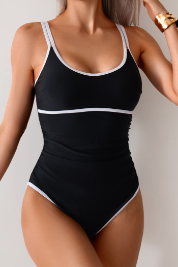 s-xl new contrast patchwork 5-color padded quick drying one-piece swimsuit