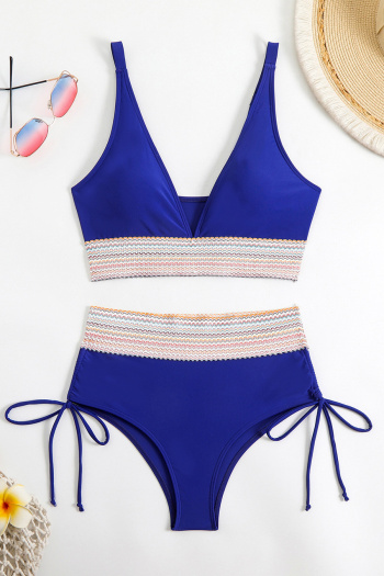 new contrast patchwork 5-color padded high-waist tankini sets