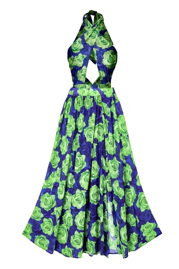 stylish flowers printing padded one-piece swimsuit with mesh one size skirt