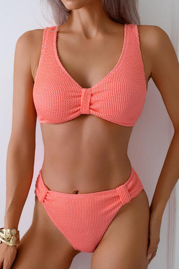 stylish 8 colors textured padded tankini set