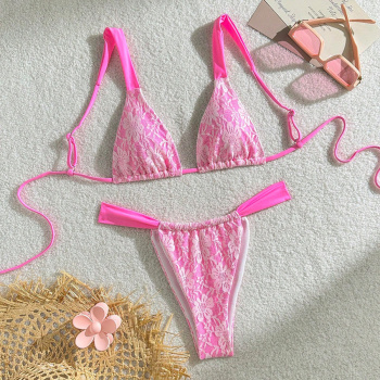 beach sexy lace padded bikini set