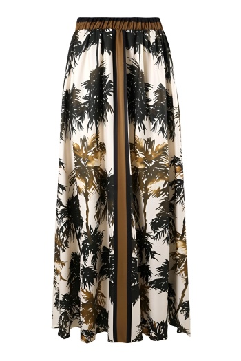 retro elegant coconut tree printing beach skirt cover-up