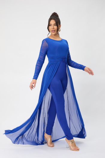 made by girlmerry plus size 4 colors slight stretch long hem stylish jumpsuit