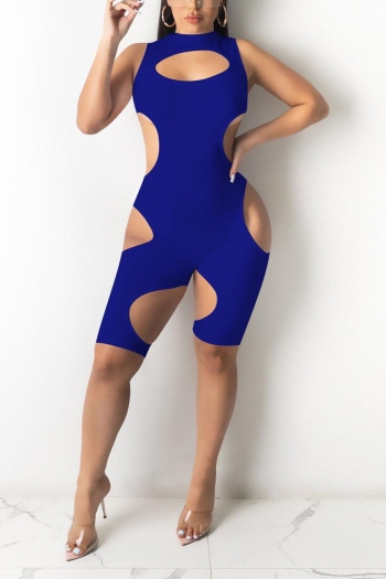 sexy plus-size slight stretch cut out tight playsuit