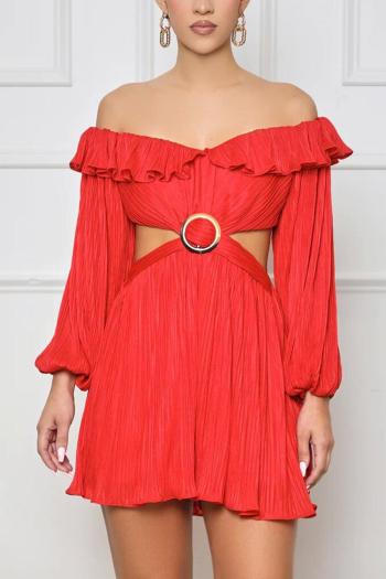 sexy plus size slight stretch pleated off-shoulder hollow zip-up playsuit