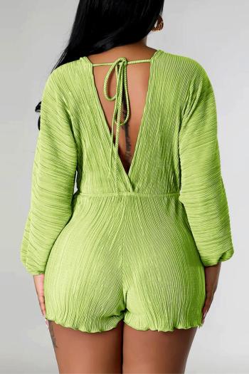 sexy plus-size stretch pleating playsuit