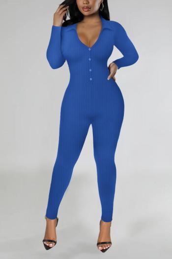 sexy plus size high stretch 4 colors long sleeve skinny jumpsuit