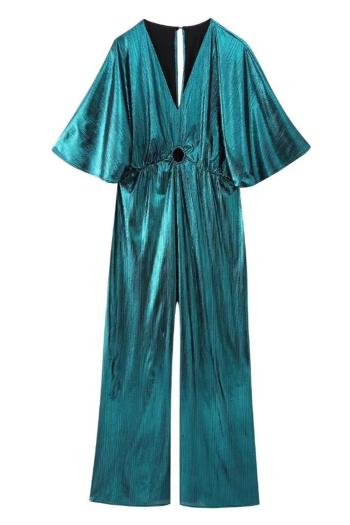 xs-l solid color non-stretch stylish hollow out sexy jumpsuit size run small