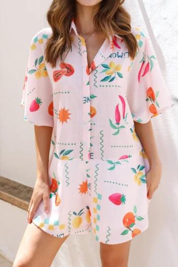 casual non-stretch cartoon pictures printing loose playsuit