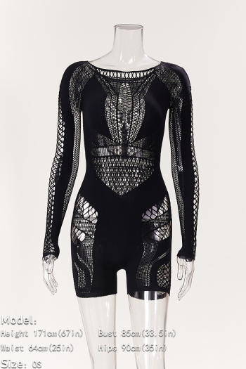 Elegant Embroidered Hollow-Out Playsuit main image 1