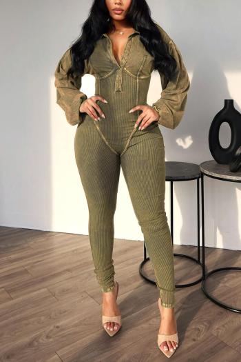 sexy slight stretch 5 colors deep v long sleeve skinny jumpsuit