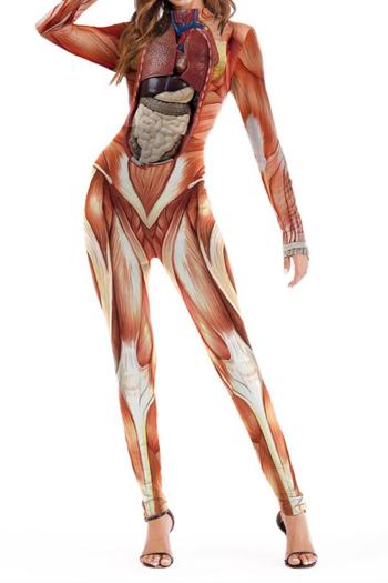 new halloween slight stretch human anatomy fixed printing cosplay long sleeve costumes