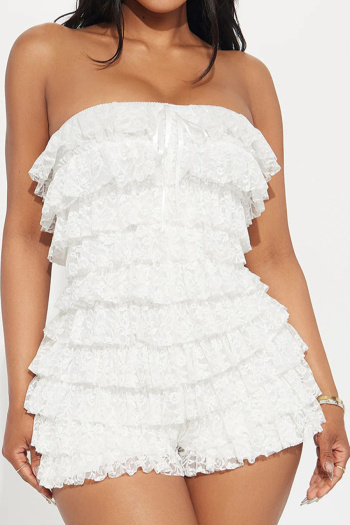 summer pure color high stretch strapless stylish sexy playsuit