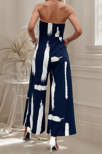 Casual non-stretch tube design batch printing jumpsuit