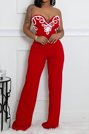 stylish slight stretch two colors removable straps jumpsuit