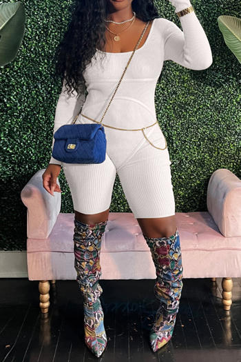 casual plus size slight stretch solid color tight long sleeves playsuit