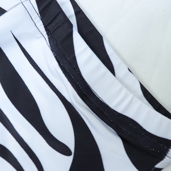 Summer new stylish stretch zebra printing sleeveless slim sexy two-piece set