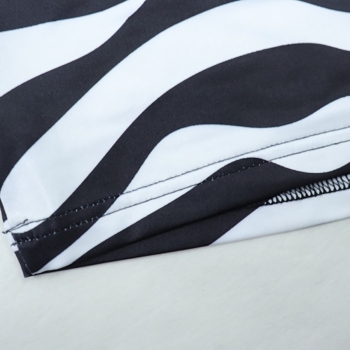 Summer new stylish stretch zebra printing sleeveless slim sexy two-piece set