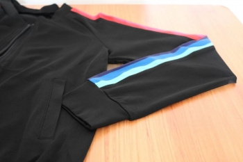 S-2XL spring plus size four colors stylish zip-up pockets slim fit stretch two-piece set