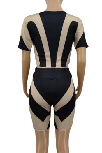 S-2XL summer new plus size 3 colors fixed printing high stretch stylish slim shorts sets