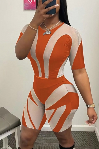 S-2XL summer new plus size 3 colors fixed printing high stretch stylish slim shorts sets