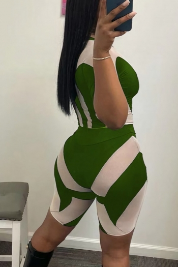 S-2XL summer new plus size 3 colors fixed printing high stretch stylish slim shorts sets