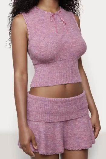 sexy slight stretch slim knitted solid skirt sets(size run small)