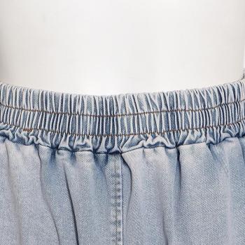 Sexy plus size slight stretch denim tube design pocket pants sets DA005682