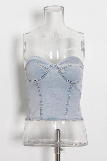 Sexy plus size slight stretch denim tube design pocket pants sets DA005682