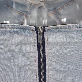 Sexy plus size slight stretch denim tube design pocket pants sets DA005682