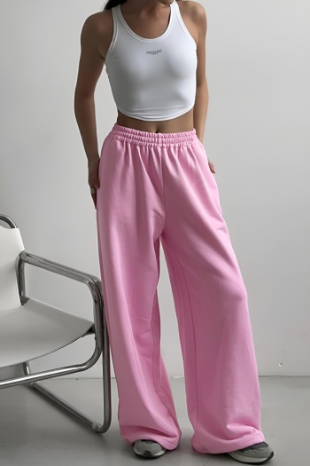 new slight stretch patchwork fixed printing tank tops & wide-leg pants sets