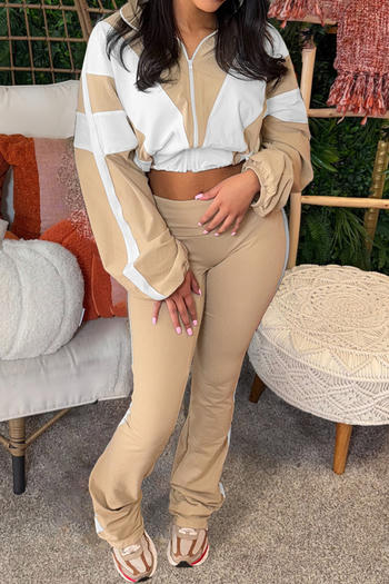 casual plus size slight stretch 10 colors new contrast color pants set